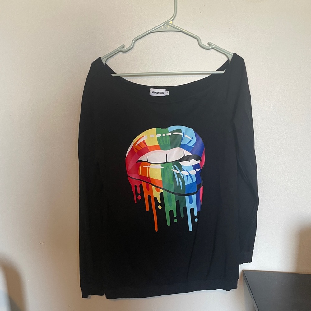 Rainbow Lips large sweatshirt